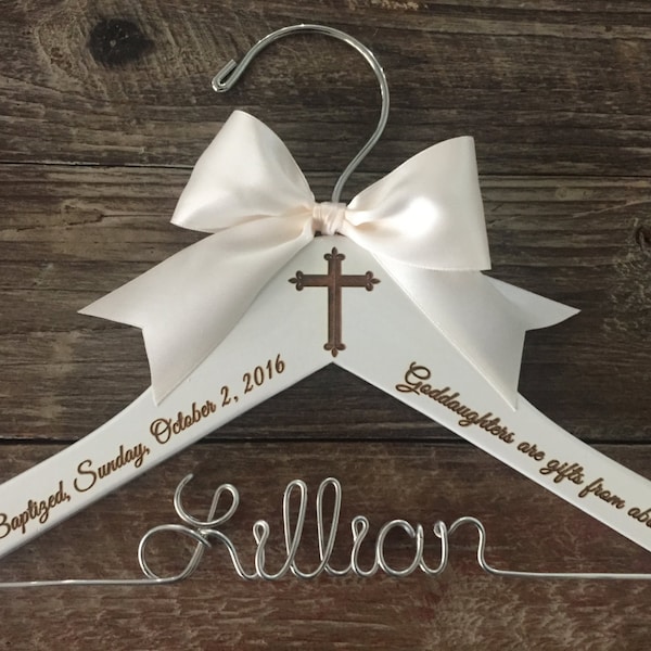 Christening Hanger, Baptism Hanger, Baby Hanger, Childrens Hanger, Kids Hanger, Christening Gift, Personalized Hanger