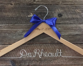 Doctor Hanger, Doctor Graduation Gift, Lab Coat Hanger, PhD Graduation Gift, Personalzied Gift, Dr. Hanger, White Coat Ceramony, Dr Gift