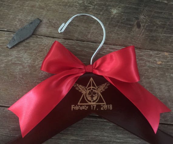 Harry Potter Wedding Hanger Bridal Hanger Bride Hanger Harry Potter Wedding Personalized Hanger Golden Snitch Deathly Hallows Hanger Etsy