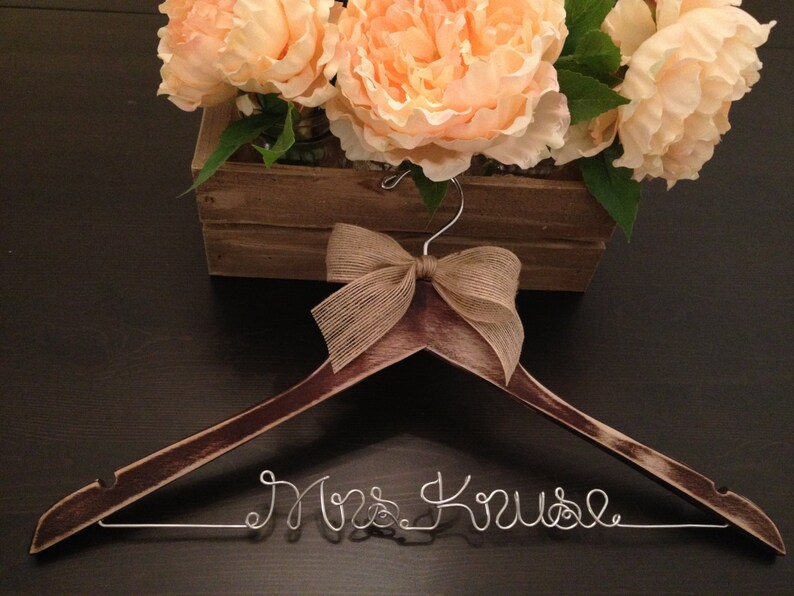 Distressed Bridal Hanger Rustic Wedding Hanger Bride Hanger Wedding Hanger Rustic Wedding Shabby Chic Wedding Fall Wedding
