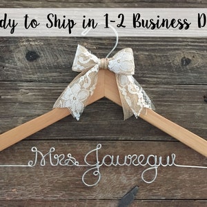 Wedding Hanger, Bridal Hanger, Personalized Hanger, Bride Hanger, Name Hanger, Mrs. Hanger, Custom Hanger, Wedding Dress Hanger