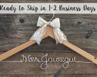 Wedding Hanger, Bridal Hanger, Personalized Hanger, Bride Hanger, Name Hanger, Mrs. Hanger, Custom Hanger, Wedding Dress Hanger