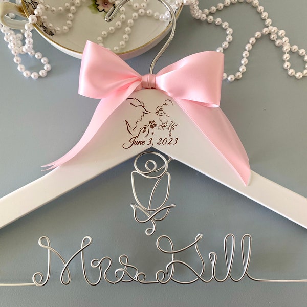 Wedding Hanger, Princess Bride Hanger, Personalized Hanger, Bridal Hanger, Princess Themed Wedding, Princess Hanger, Mrs. Hanger, Bride Gift