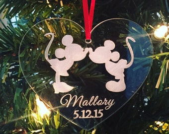 ORIGINAL CREATOR Disney Christmas Ornament, Disney Wedding Ornament, Mickey & Minnie Ornament, Cinderella Wedding, Engagement Ornament