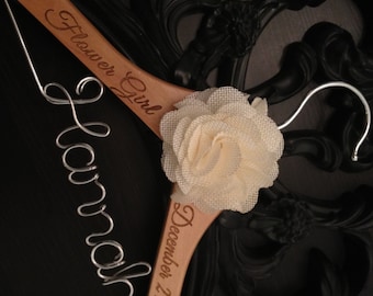 Flower Girl Hanger / Childrens Hanger / Wedding Hanger / Bridal Hanger / Kids Hanger / Personalized Hanger / Baby Hanger / Flower Girl Gift