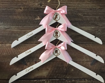 Bridesmaid Hangers, Princess Themed Bridesmaids, Bridesmaid Gift, Personalized Engraved Hanger, Bridesmaid Dress Hanger, Princess Wedding