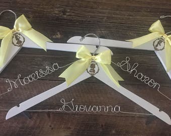 Bridesmaid Hangers, Princess Themed Bridesmaids, Bridesmaid Gift, Personalized Engraved Hanger, Bridesmaid Dress Hanger, Princess Wedding