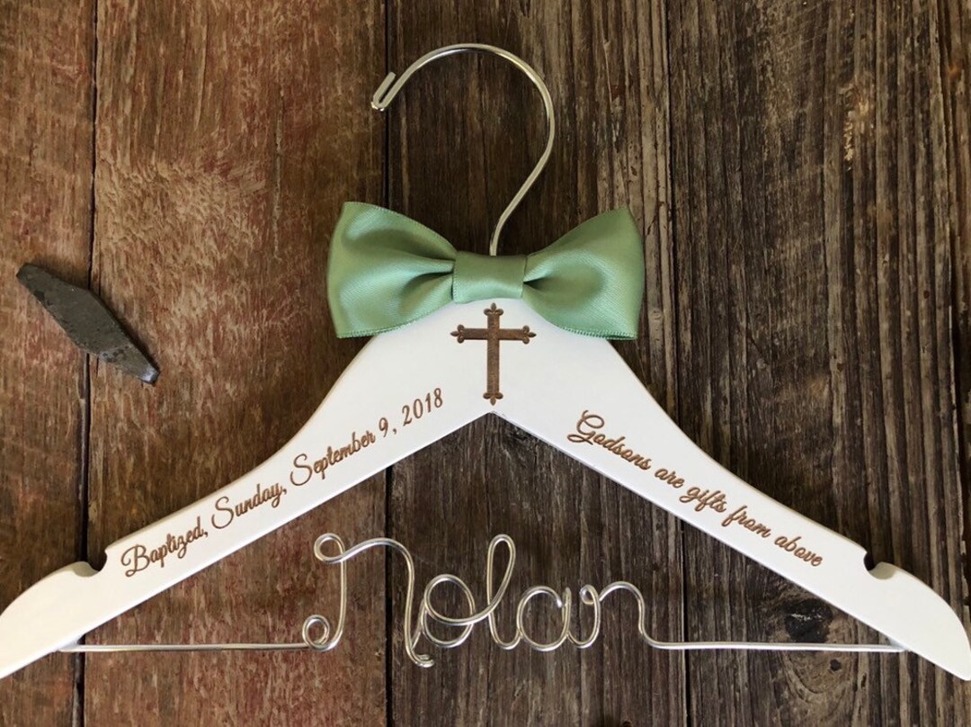 Boy Christening Gift Christening Hanger Baptism Hanger Etsy