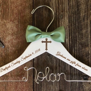 Boy Christening Gift, Christening Hanger, Baptism Hanger, Baptism Gift, Baby Boy Gift, Baby Hanger, Custom Hanger, Personalized Baby Gift