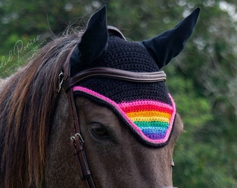 Custom Fly Veil Bonnet - Gilbert Baker LGBTQ+ Rainbow Flag Stripe Rhinestone - All Sizes