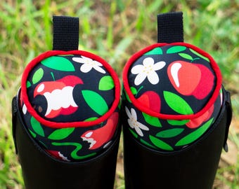 Custom Boot Trees - Red & Black Apples