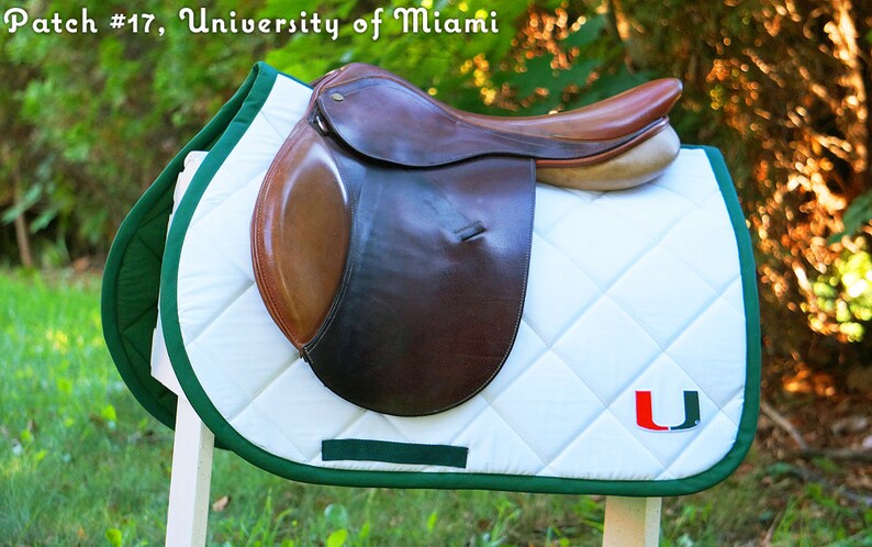 Custom Saddle Pad Collegiate Patch Saddle Pad College Team MADE TO ORDER