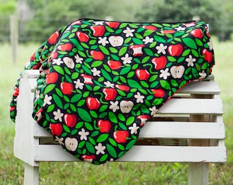 Custom Saddle Cover - Red & Black Apples - English and Western