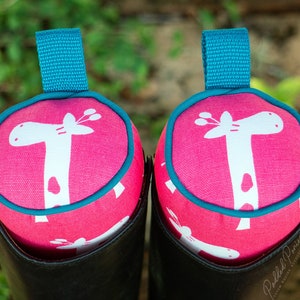 Custom Boot Trees - Hot Pink and Teal Giraffes
