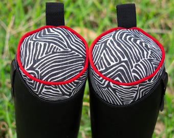 Custom Boot Trees - Black, White, and Red Abstract Swirl