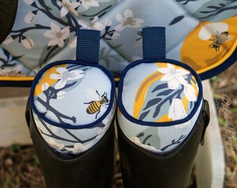 Custom Boot Trees - Yellow and Blue Lemons and Bees