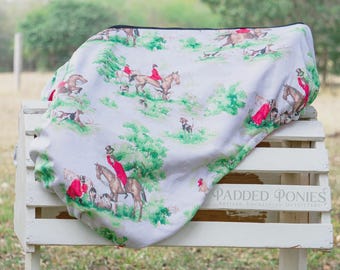Custom Saddle Cover - Foxhunt Toile - English and Western