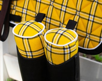 Custom Boot Trees - Yellow, Black, & White Plaid Flannel