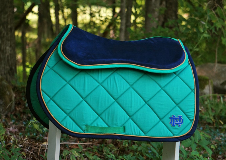 Custom Saddle Pad Collegiate Patch Saddle Pad College Team MADE TO ORDER