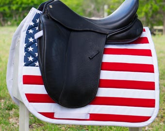 Handwoven Patriotic American Flag Blanket – 32x32 Acrylic, Perfect For Horse Saddles, Parades & Decor