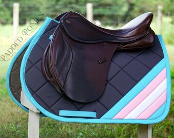 Custom Saddle Pad - Transgender LGBTQ+ Corner Flag - English or Western