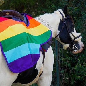 Custom LGBTQ+ Gay Rainbow Flag Fleece-Lined Quarter Sheet - All Sizes