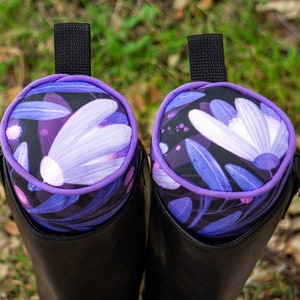 Custom Boot Trees - Purple Indigo Floral Moonflowers