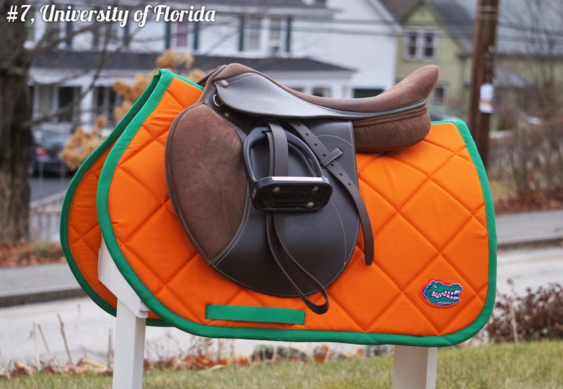 Custom Saddle Pad Collegiate Patch Saddle Pad College Team MADE TO ORDER