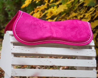 Custom Memory Foam Half Pad -  Hot Pink Suede