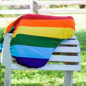 Custom Saddle Cover - LGBTQ+ Gay Rainbow Flag - English and Western