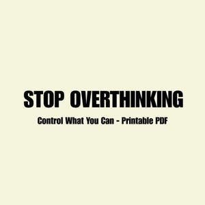 Anxiety Relief Mini Guide | Overthinking Detox Worksheet | Mental Health Printable PDF | Stress Management Journal & Planner
