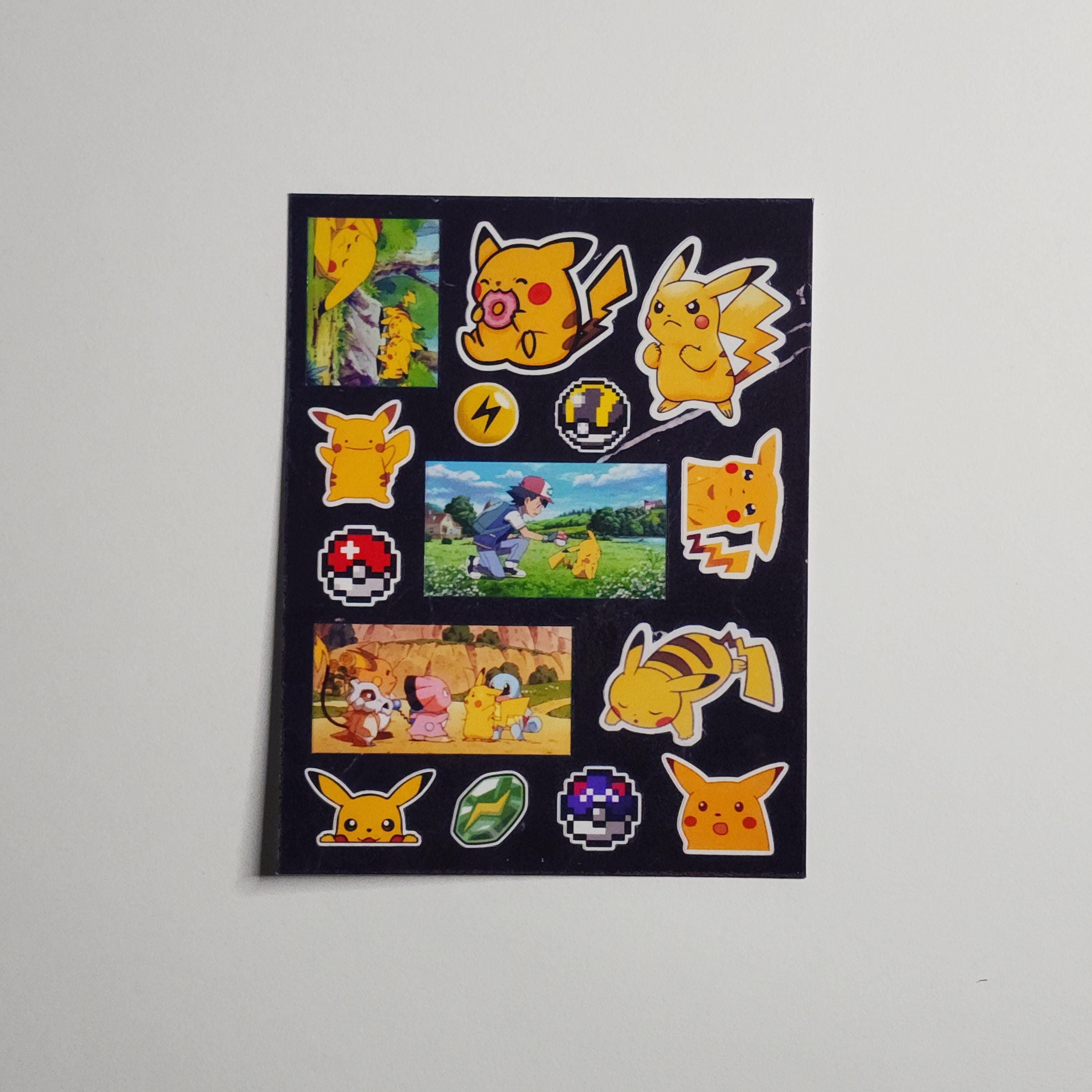 Pikachu Sticker Sheet | Laminated Stickers | Various Size Sheets, 15 ...