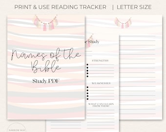 Namen der Bibel Studie PDF, Boho Minimalist Journal Guide (Digitaler Download)