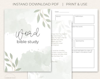 Vereinfachte Bibelwort-Lernvorlage, digitaler Download (druckbare PDF & kompatibel mit Goodnotes)