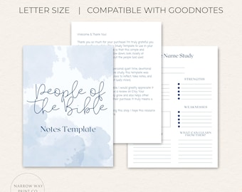 Menschen der Bibel, Namen Bibelstudienvorlage (druckbare PDF)