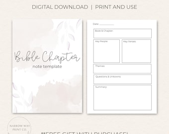 Bibelkapitel Studiennotizen Vorlage, Schriftjournal (Digitaler Download)