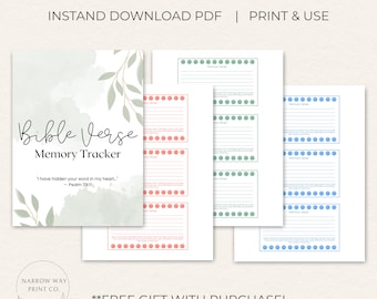 Bibel-Vers-Memory-Tracker, Lochkarten zum Auswendiglernen der Schrift (PDF druckbar)