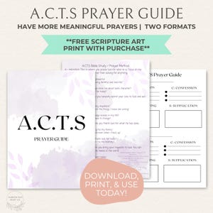ACTS Prayer Guide Printable | Guided Journal Page (Digital Download)