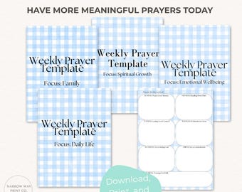 BUNDLE: Daily Prayer Journal Templates, Prayers for Family, Anxiety, Peace, and Spiritual Maturity Happy Planner Classic (Digital Download)