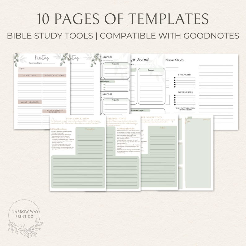 Bible Study Template BUNDLE, Digital Download (printable PDF ...