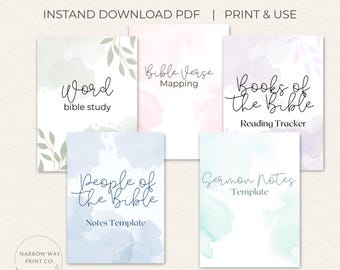 Bibel Studium druckbare Bündel | Verszuordnung, Predigtnotizen, Wortstudie (Digitaler Download)