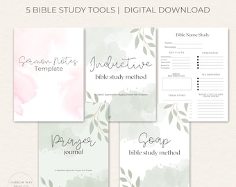 Bibelstudienvorlage BUNDLE, digitaler Download (druckbare PDF-Datei & kompatibel mit Goodnotes)
