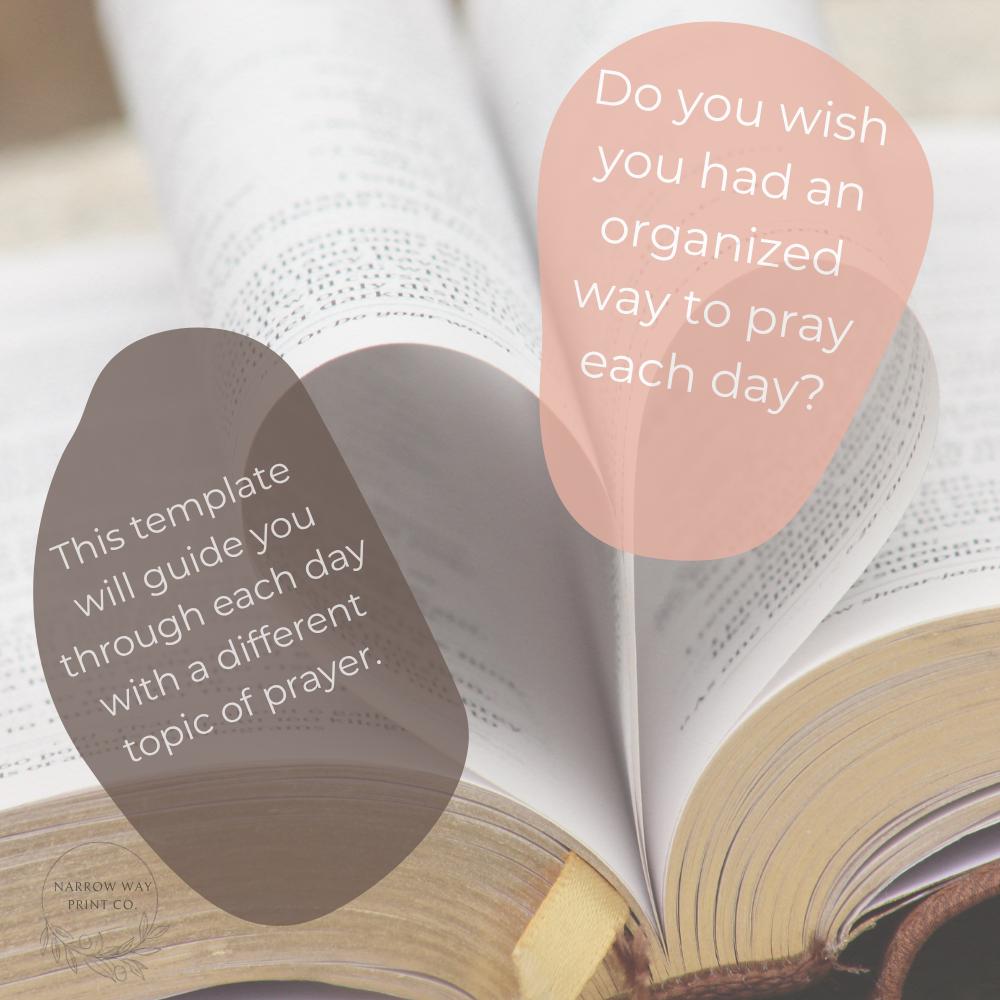 Weekly Prayer Journal Template for Spiritual Guidance | Daily Guiding ...