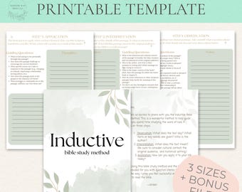 Inductive Bible Study Method Template (Printable PDF), Happy Planner Classic Download