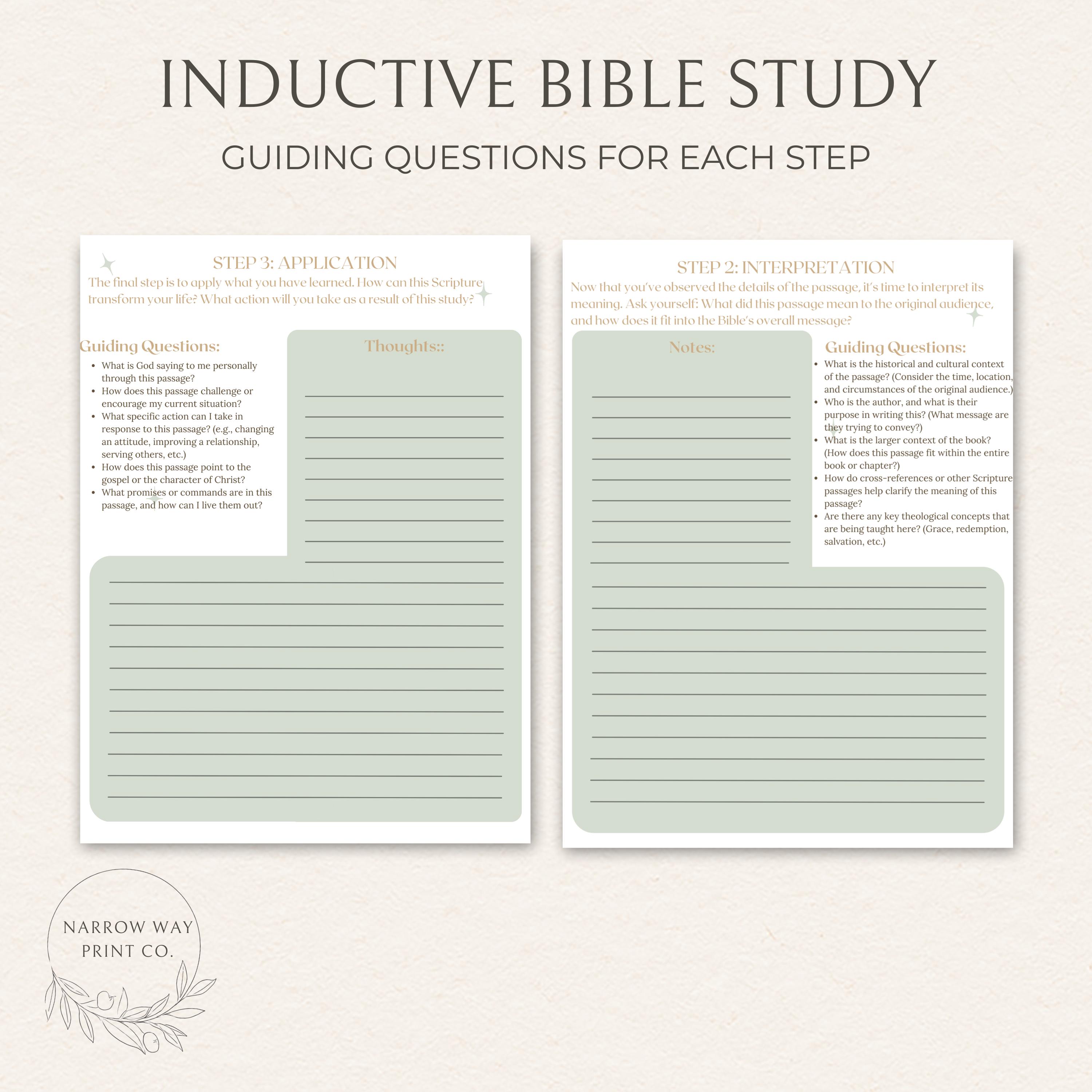 Inductive Bible Study Method Template (printable PDF) - Etsy