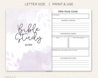 Inductive Bible Study Journal: Scripture Notes Worksheet (Digital Download)