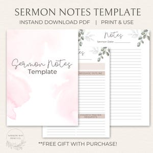 Kirche Predigt Notizen Vorlage, Goodnotes kompatibel (digitaler Download, druckbare PDF)