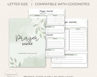 Gebetsjournal Vorlage, digitaler Download (druckbare PDF & kompatibel mit Goodnotes)