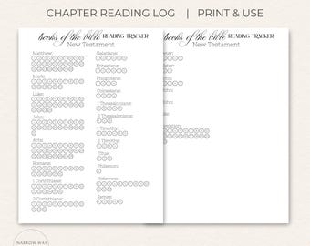 New Testament Books of the Bible Reading Tracker, Chapter-by-Chapter Progress Checklist PDF