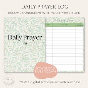 Gebetslogbuch Druckbare Vorlage | Digital Download, Happy Planner Gebetsjournal
